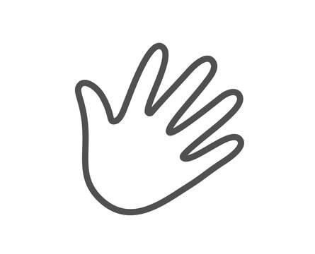 Hand wave line icon. Palm sign. Quality design flat app element. Editable stroke Hand icon. Vector
