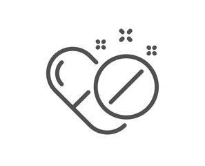 Medical pills line icon. Medicine drugs sign. Tablets symbol. Quality design flat app element. Editable stroke Medical pills icon. Vector