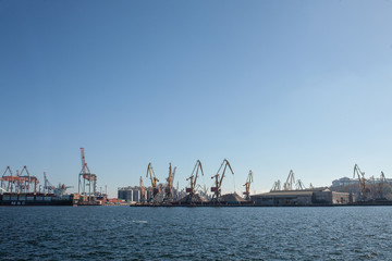 Odessa seaport terminals and cranes