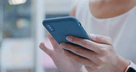 Woman use of mobile phone