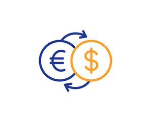 Money exchange line icon