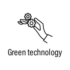 technology, energy, leave outline icon with name