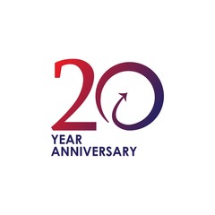 20 Year Anniversary Vector Template Design Illustration