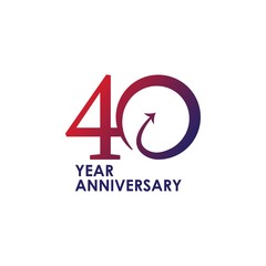 40 Year Anniversary Vector Template Design Illustration