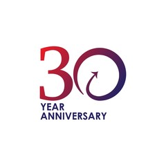 Fototapeta premium 30 Year Anniversary Vector Template Design Illustration
