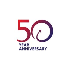 50 Year Anniversary Vector Template Design Illustration