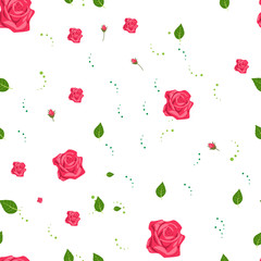 Seamless roses pattern. Vector floral background