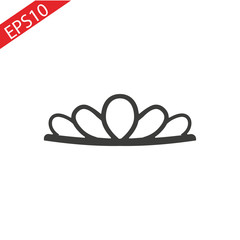 Black princess diadem on a wight background. The crown. Vector illustration. © Metanet