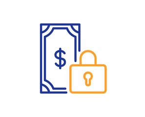 Private payment line icon. Dollar sign. Finance symbol. Colorful outline concept. Blue and orange thin line color icon. Private payment Vector