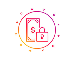 Private payment line icon. Dollar sign. Finance symbol. Gradient pattern line button. Private payment icon design. Geometric shapes. Vector