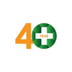 40 Year Anniversary Vector Template Design Illustration