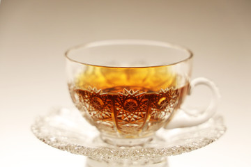 Glass cup of tea