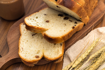 healthy whole wheat kernels sliced bread at 45 degrees