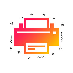 Print sign icon. Printing symbol. Colorful geometric shapes. Gradient print icon design.  Vector