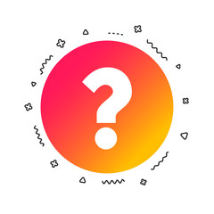 Question mark sign icon. Help symbol. FAQ sign. Colorful geometric shapes. Gradient question icon design.  Vector