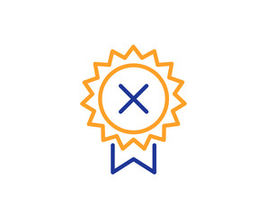 Reject medal line icon