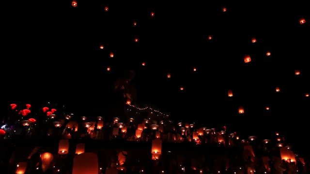 Floating lanterns celebration