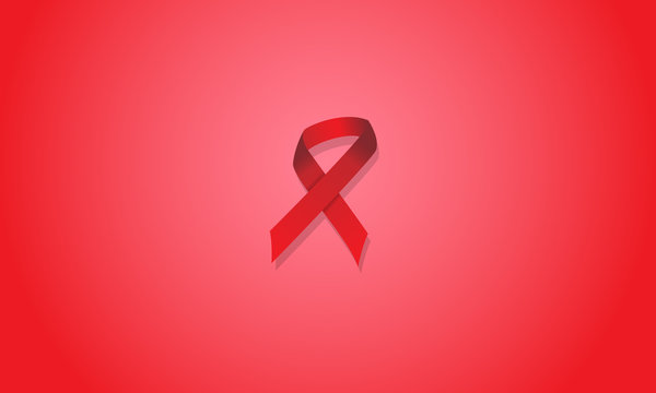 red inclined ribbon with red gradient background