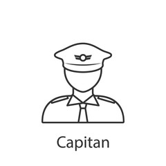 Capitan icon. Element of profession avatar icon for mobile concept and web apps. Detailed Capitan icon can be used for web and mobile