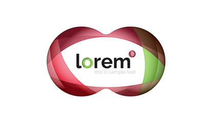 Abstract geometric design logo made of flowing elements