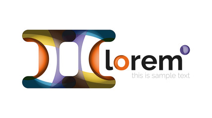 Abstract geometric design logo made of flowing elements