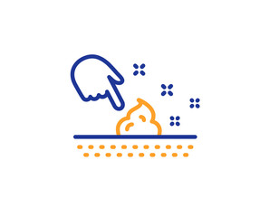 Skin moisture line icon. Body or Face care sign. Moisturizing cream symbol. Colorful outline concept. Blue and orange thin line color icon. Skin moisture Vector