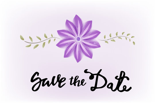 Wedding day flower watercolor logo