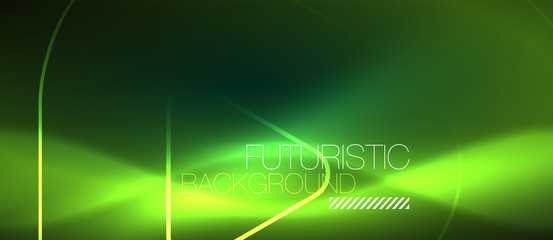 Color shiny neon lights background with abstract lines