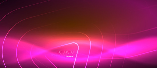 Color shiny neon lights background with abstract lines