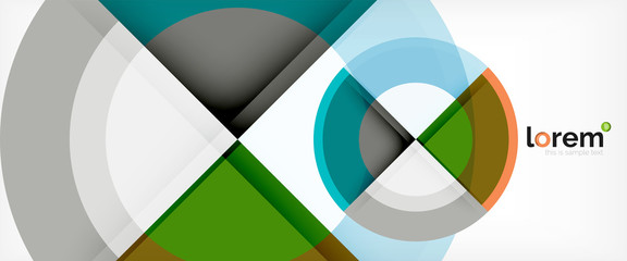 Obraz premium Modern geometric circles abstract background, colorful round shapes with shadow effects