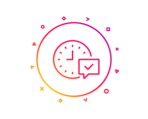 Time line icon. Select alarm sign. Gradient pattern line button. Select alarm icon design. Geometric shapes. Vector