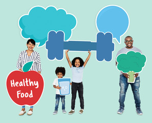 Happy family staying healthy together