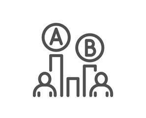 Ab testing line icon. Ui test chart sign. Quality design flat app element. Editable stroke Ab testing icon. Vector