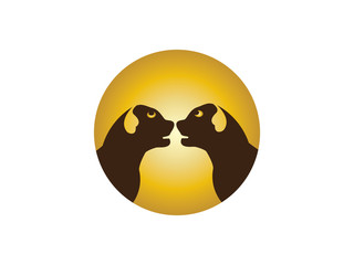 Twin dogs on a circle