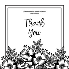 Thank You with Place for Your Text Floral Background Vector