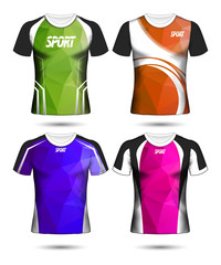 Set of Soccer sport t-shirt layout design poly template and polo shirt vector illustration