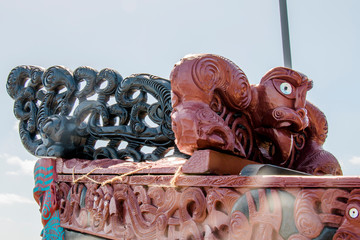 New Zealand Maori boat carving