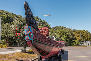 New Zealand Maori boat carving