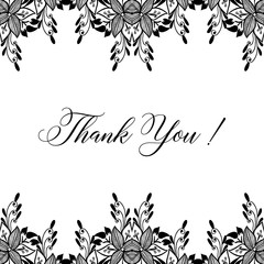 Thank you floral hand draw vector illustration