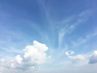 White clouds and blue sky background