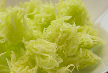 Thai tradition dessert made from coconut and sugar.