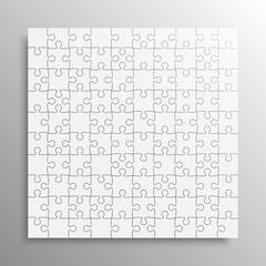 The Grey Pieces Puzzle. Jigsaw Banner. Vector.