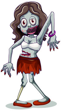 Zombie character on white background