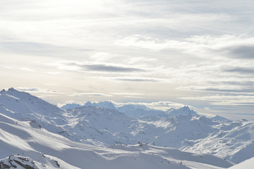 panoramic view  of winter mountains