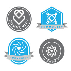 Graphic community logo design isolated on background