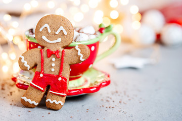 Happy gingerbread cookie man