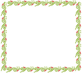 floral green frame vector background card flower illustration