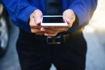 People are holding smart phone and using internet online communication and technology