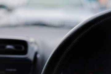 Car parked on road,Car driving on road