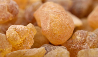 Closeup on Frankincense Olibanum Aroma Resin.